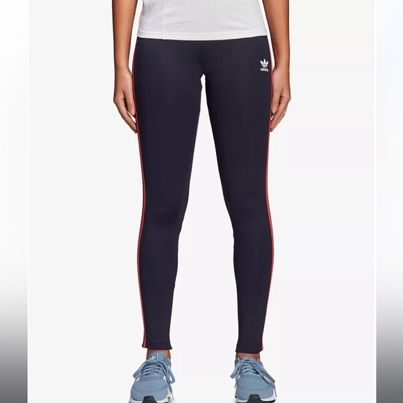 Adidas Originals Active Icon 3-stripe Salmon Orange Legging Pants S - Picture 8 of 9